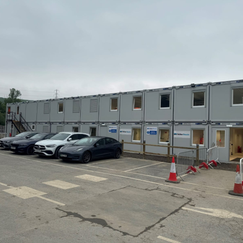 two story accommodations cabins at Littleborough